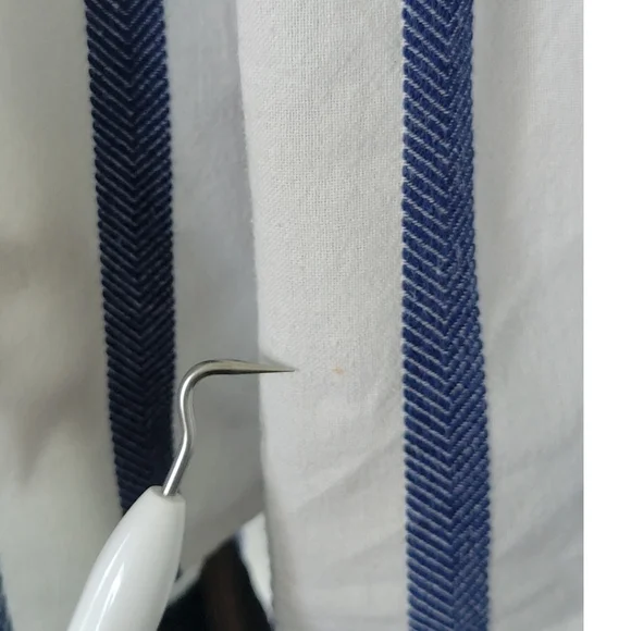 Figue Bria Cotton Tassel Boho Mini Dress Sz S Blue White Burgundy - Picture 14 of 16